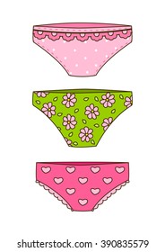 Set of cute color panties