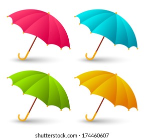 Set of cute color umbrellas
