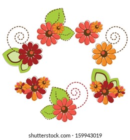 Set of cute colorful flowers