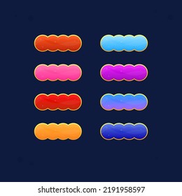 Set Of Cute Colorful Game Buttons Cloud Shape In Different Colors Abstract  Vector Design