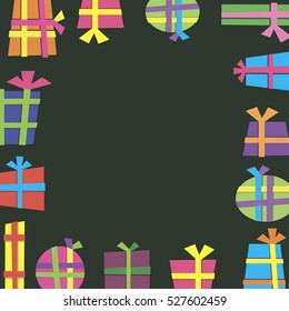Set of cute colorful gift boxes in vector
