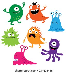 Set of a cute colorful monsters