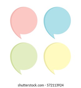 Set of cute colorful speech bubbles.