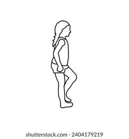 set of cute coloring pose vector cartoon