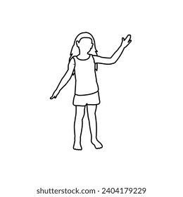 set of cute coloring pose vector cartoon