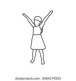 set of cute coloring pose vector cartoon