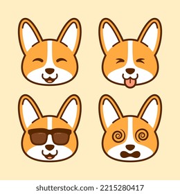 Set of Cute Corgi Stickers