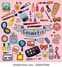 Set of cute cosmetics
