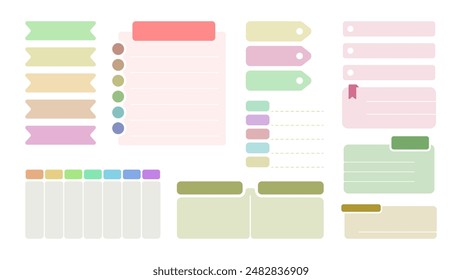 Set Cute Daily Planner Reminder Shape Illustration