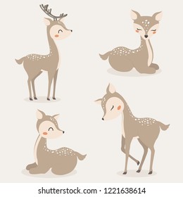 Set of Cute Deers.