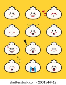 Set of cute dimsum cartoon vector icon illustration.Design isolated. Flat cartoon style.