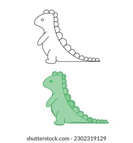 set of cute dinosaur print and seamless pattern with dinosaurs. vector illustration