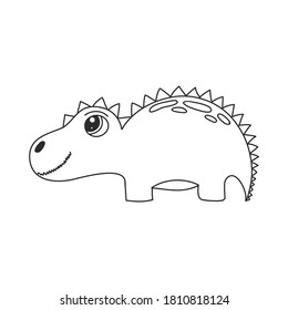 Set of cute dinosaur print. vector illustration stegosaurus . Doodle style dinosaur, cartoon kind character. Isolated on a white background.
