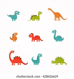 Set of cute dinosaurs