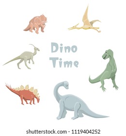 Set with cute dinosaurs of the Jurassic period "Time Dino"