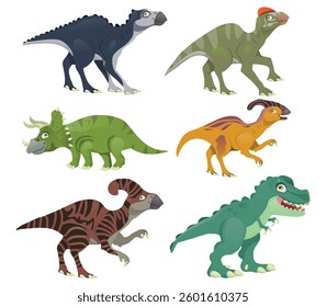 set of cute dinosaurs, vector illustration.