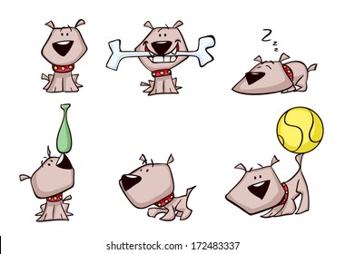 set of cute dogs