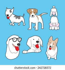 Set of cute dogs illustration vector