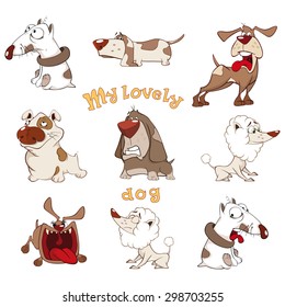 Set of cute dogs for you design. Cartoon 