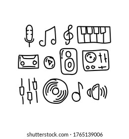 Set Cute Doodle Hand Drawn Music Stock Vector (Royalty Free) 1765139006 ...