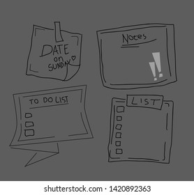 Set of cute doodle for study hard