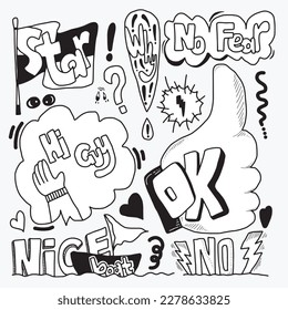 Set of cute doodles for your design concept. doodle sketch.
