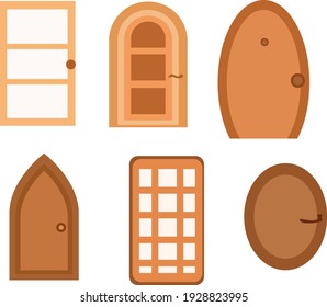A set of cute doors of various shapes and types