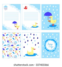 Set of cute duck pictures
