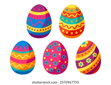 Set of cute Easter eggs.