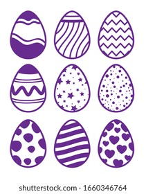 set of cute eggs easter decorated vector illustration design