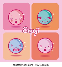Set of cute emojis