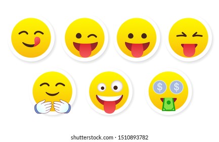 conjunto de ilustraciones de emojis lindas