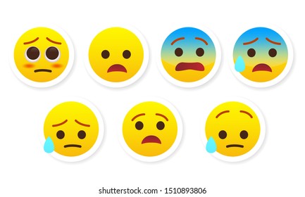 set of cute emojis illustration