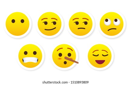 Set Cute Emojis Illustration Stock Vector (Royalty Free) 1510893809 ...