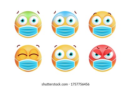 Face Masks Emoticons Surgeon Medical Mask Stock Vector (Royalty Free ...