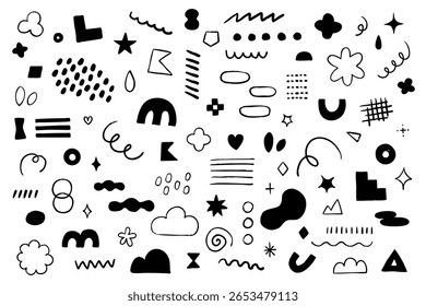 A set of cute and expressive hand-drawn doodle vector materials. Perfect for comics, presentation materials, SNS posts, scrapbooks, design production, etc.