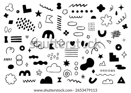 A set of cute and expressive hand-drawn doodle vector materials. Perfect for comics, presentation materials, SNS posts, scrapbooks, design production, etc.