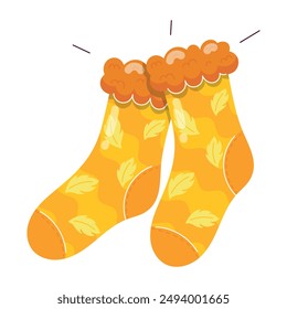 Set of Cute Fall Season Flat Stickers 

