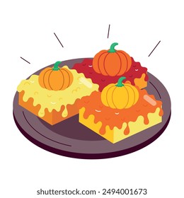 Set of Cute Fall Season Flat Stickers 

