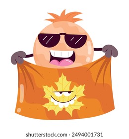 Set of Cute Fall Season Flat Stickers 

