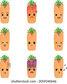 set of cute fast food illustration