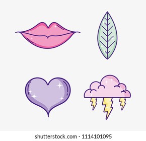 Set of cute feminist cartoons