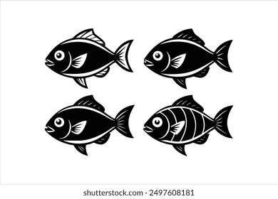 A set of cute fish logo vector artwork illustration