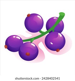 Set of cute flat vector fruits and berries:apple, strawberry, raspberry blackberry, currant, peach, watermelon, grapes, plum, cherry, pear, tangerine, gooseberry, black currant, pineapple, lemon.