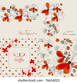 Set of cute floral backgrounds