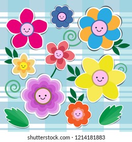 Set of cute flowers