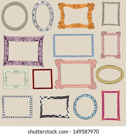 Set of cute frame. Victorian ornaments photo frames in vector 