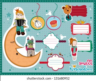 set of cute frames and kids icon