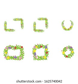 
Set of cute frames of spring flowers in flat style isolated on white background. Stock vector illustration for decoration and design, packaging, Easter, cards, banners, posters, web pages, invitation