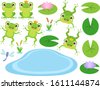flat frog vector